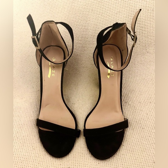 Glaze Shoes - Glaze Elegant Black Ankle Strap Heels
